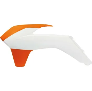 spoilery chladiče KTM, RTECH (bílo-oranžové, pár) KTM EXC 125 2014-2016