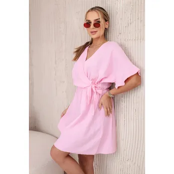 Dámské šaty Mušelínové šaty s pasem světle růžové uni