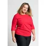 CityZen dámské bavlněné triko, Plus size 3/4 rukáv, červené 5XL