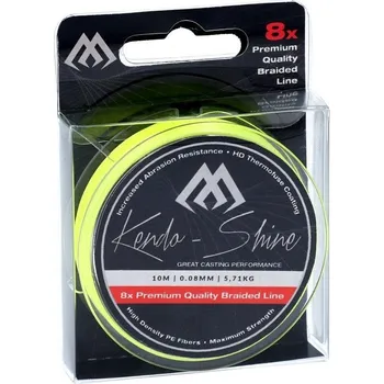 MIKADO Pletená šňůra - KENDO SHINE YELLOW 0.18mm\17.81kg\10m - 1 cívka