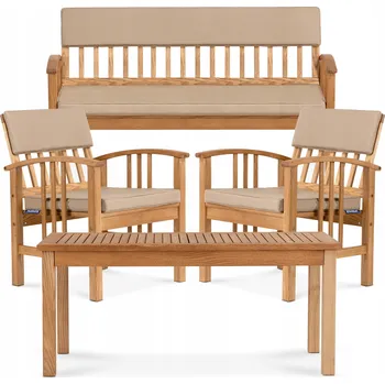 Zahradní sestava Sada zahradního nábytku z dřeva Konsimo, hnědá, 4 díly