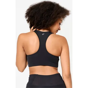 Podprsenka DECATHLON Dámská fitness podprsenka středně zpevňující M ČERNÁ