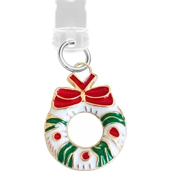 Záslepka proti prachu s přívěskem do Lightning konektoru pro Apple zařízení - vánoční věnec