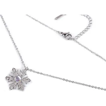 Náhrdelník Náhrdelník z nerezové oceli vločka s broušenými kamínky Varianta: 3 crystal AB, Balení: 1 ks