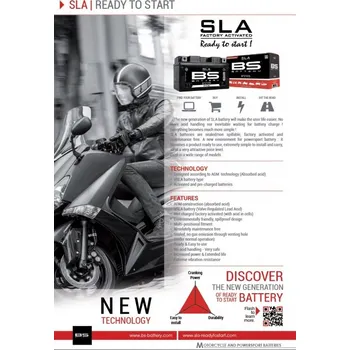 Motobaterie Továrně aktivovaná motocyklová baterie BS-BATTERY BB3L-B (FA) (YB3L-B (FA)) SLA YAMAHA XT 500 1986-1989