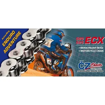 Řetězová sada pro motocykl řetěz 520ECX, ČZ - ČR (barva černá, 114 článků vč. rozpojovací spojky CLIP) KTM SMC 660 2003-2006