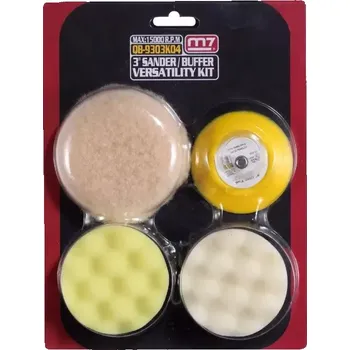 Brusný kotouč Sada lešticích kotoučů Mighty Seven M7 QB-9303K04 - podložka, 2ks houby, vlněný kotouč, pro brusku QP-113 a QP-123