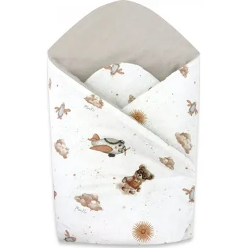 Zavinovačka Novorozenecká zavinovačka, bavlna, Méďa pilot - bílá, béžová