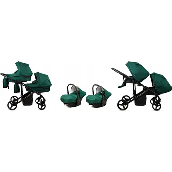 Kočárek Kočárek pro dvojčata 3v1 BabyLux TRAILUX DUO ALU - sportovní kočárek, hluboká korba