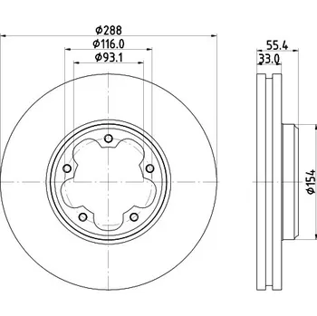 Brzdový kotouč Brzdový kotouč HELLA 8DD 355 133-161