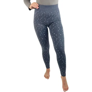 Dámské legíny Legíny z bambusového vlákna zateplené šedé s hvězdičkami Velikosti: L-2XL