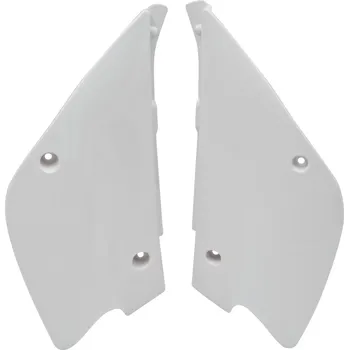 boční číslové tabulky Kawasaki, RTECH (bílé, pár) KAWASAKI KX 100 2004-2013