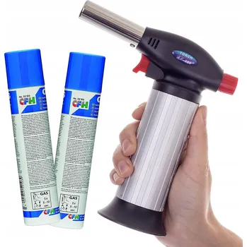 Stavební hořák Profesionální kuchyňský hořák CREME BRULLE + 2x plynová kartuše CFH