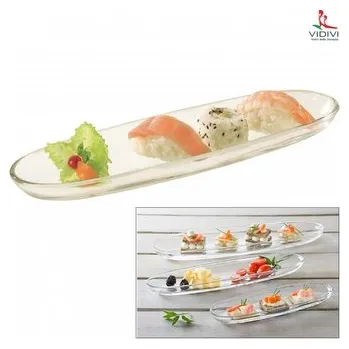 VIDIVI, oválný skleněný servírovací podnos FENICE, 30 x 9,5 cm