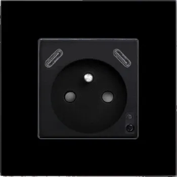 Elektrická zásuvka ELEKTRICKÁ ZÁSUVKA USB-C + USB-C WIFI CHYTRÁ ZÁSUVKA TUYA SKLENĚNÁ S MĚŘENÍM SPOTŘEBY ENERGIE 20W 3A QC