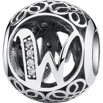 Přívěsek NUBIS® Stříbrný přívěsek korálek písmeno - B0824-W