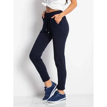 Dámské kalhoty Modré dámské chino kalhoty s gumou v pase Factory Price, odstíny modré XS (34) i392_23153-2