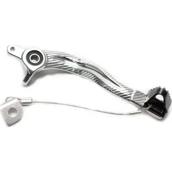 Brzdový pedál MOTION STUFF 83P-0841002 silver body, black steel fixed tip Pevný hrot z oceli HUSQVARNA FX 450 2014-2011