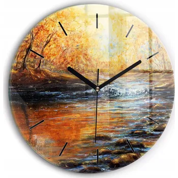 Hodiny Ozdobné nástěnné hodiny s krásnou grafikou Umělecké dílo kulatý průměr 30 cm