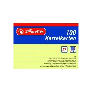 Archivační box Herlitz - Karty do kartotéky A7, žluté, linka