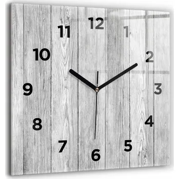 Hodiny Velké Skleněné Hodiny s Obrazem Tiché Nástěnné Bez Hlučné Dřevěné Panely 60x60