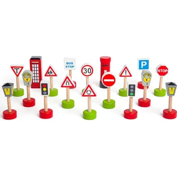 Vláček a vláčkodráha Bigjigs Rail Sada dřevěných dopravních značek