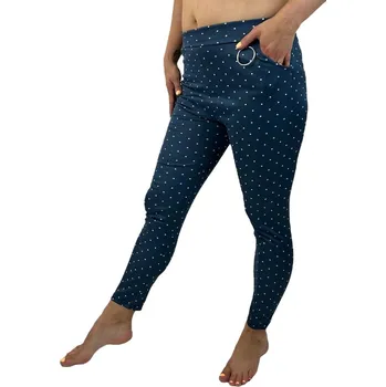 Dámské legíny VÝPRODEJ- Dámské legíny s puntíky- modré