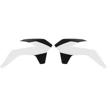 spoilery chladiče KTM, RTECH (bílo-černé, pár) KTM EXC 300 Six Days 2014-2016
