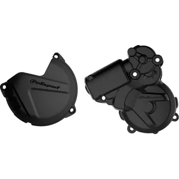 Sada krytu spojkového víka a krytu víka zapalování POLISPORT 90966 černá 90966