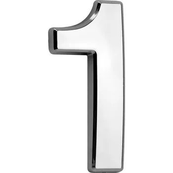 Domovní cedule STREND PRO Číslo MagicHome ´1´, domové, s lepiacou páskou, strieborné, 70x100 mm, ABS