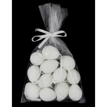 Velikonoční dekorace Vejce bílé 12ks, 40 mm