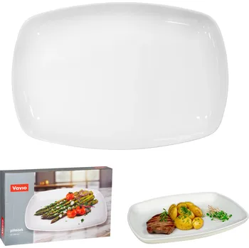 Talíř Porcelánový servírovací talíř na občerstvení a jídlo 37x26 cm VAVIO