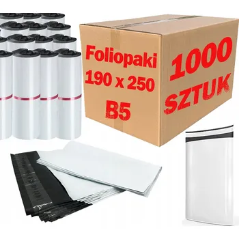 Obálka Plastové Obálky 190x250 mm B5 fóliový sáček na balení bílý - 1000 ks