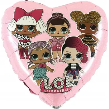 Balónek Fóliový balónek LOL Surprise srdce růžový 46 cm 1 Ks