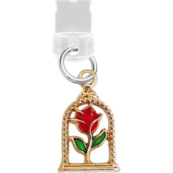 Záslepka proti prachu s přívěskem do Lightning konektoru pro Apple zařízení - růže v rámu