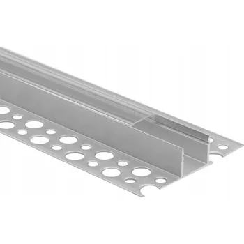 Stavební profil Hliníkový profil Nástěnný pro LED pásky, pro sádrokarton, délka 2m + Kryt