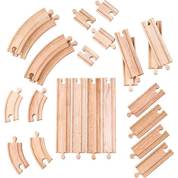 Vláček a vláčkodráha Bigjigs Rail Dřevěné koleje set 24 dílů