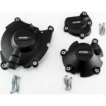 Motodíl Ochranné kryty motoru PUIG 21518N černý zahrnuje pravý, levý kryt a kryt alternátoru 21518N