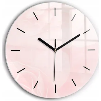Hodiny Moderní skleněné foto hodiny na zeď Růže černé ručičky kulatý průměr 60 cm