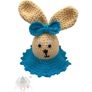 Velikonoční dekorace Dubový skřítek Háčkovaná slečna Zajíčková meruňková