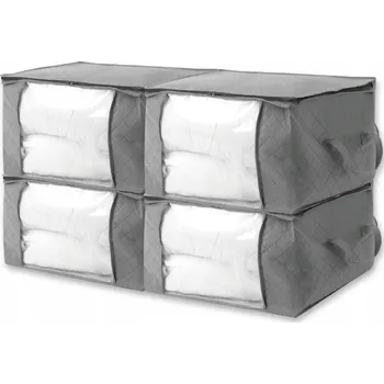 Úložný box 4x 4CONVY Organizér na oblečení, obal na povlečení, úložný box VELKÝ XXL 94L