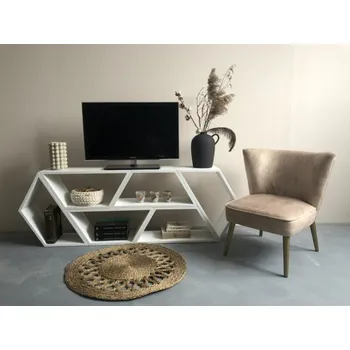 Televizní stolek ARTEN (NANO Systems s.r.o.) Rustikální dřevěný TV stolek POPRAD COS22 (bílé vosky)