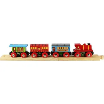 Vláček a vláčkodráha Bigjigs Rail Osobní vlak + 2 koleje