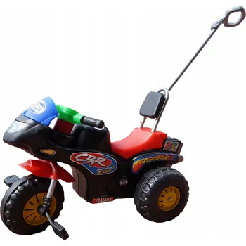 Dětská tříkolka Tříkolka s vodící tyčí Pożarlik Policie