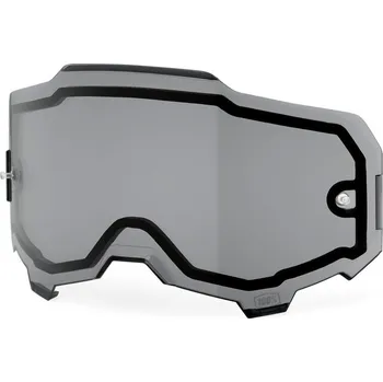 Motocyklové brýle plexi ARMEGA, 100% (kouřové DUAL, Anti-fog) 51043-007-02