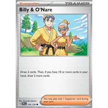 Karetní hra Pokémon JTG 142/159 Billy and O'Nare - Journey Together Stav: Near Mint, Verze: REVERSE HOLO