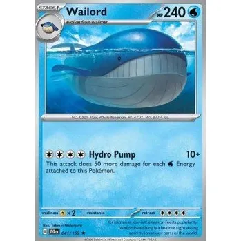 Karetní hra Pokémon JTG 041/159 Wailord - Journey Together Stav: Near Mint, Verze: HOLO
