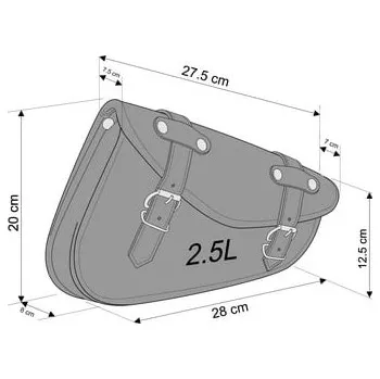 Zavazadlo na motocykl Kožená sedlová brašna CUSTOMACCES DETROIT AP0002N černý pravý HONDA VT 750 Shadow Spirit 2010-2011
