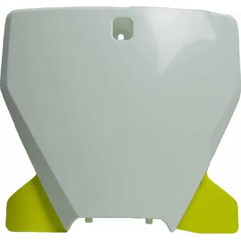 čelní číslová tabulka Husqvarna, RTECH (bílo-žlutá) HUSQVARNA FX 450 2019-2020