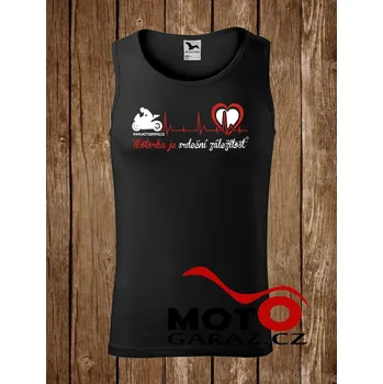 Pánské tílko MOTORKA JE SRDEČNÍ ZÁLEŽITOST Tílko ® Černé Pánské - Velikost XXL